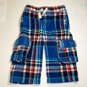 Mini Boden Boys Plaid Flannel Brushed Tartan Cargo Pants Size 2Y